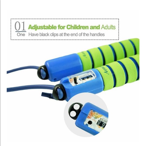 NWT Aoneky Adjustable Kids Jump Rope with Counter and Comfortable Handles - Picture 2 of 6